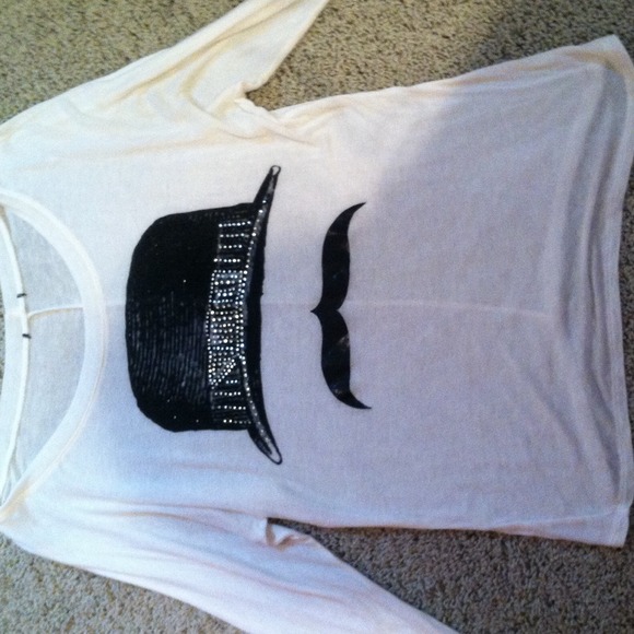 Mustache top hat shirt