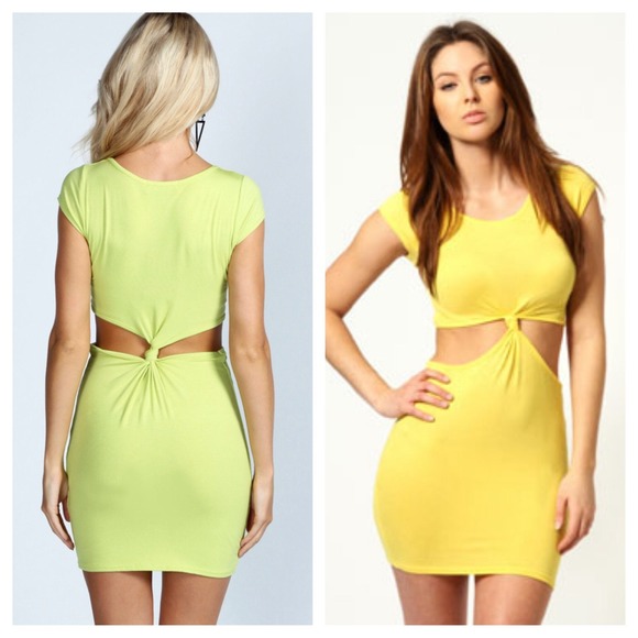 Front tie knot mini dress