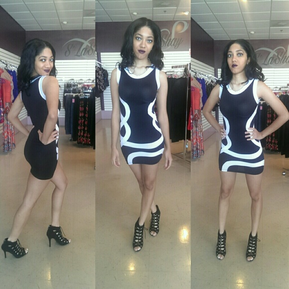 Black Dress w/matching thongs. White out of stock
