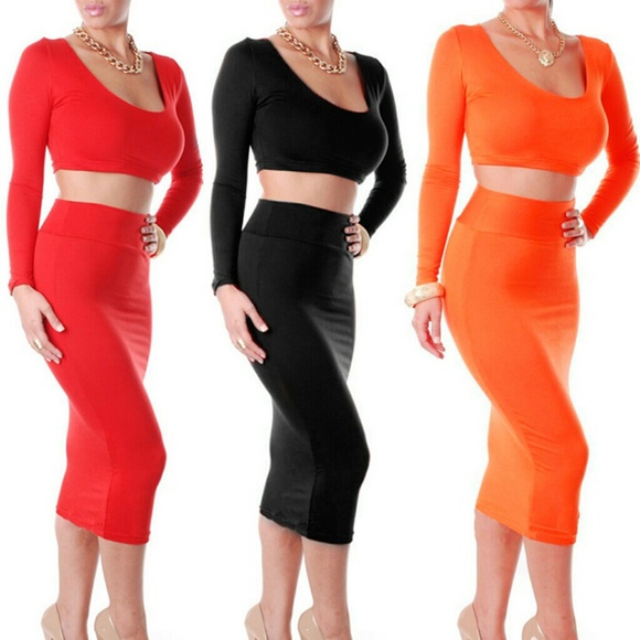 Two piece bodycon dresses