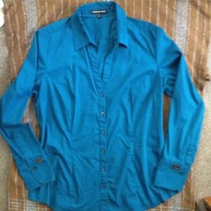 Tailored Peacock Blue Blouse