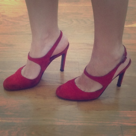 BeBe Suede Red Shoes