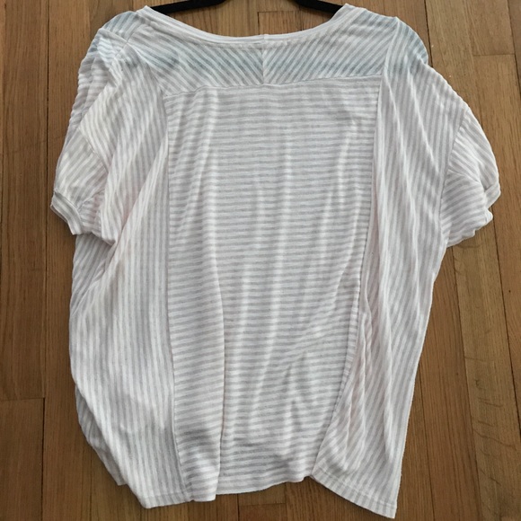 FOREVER 21 ORANGE & WHITE STRIPE SHIRT SIZE SMALL - Picture 3 of 3