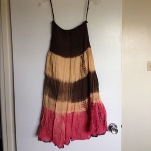 Strapless tie dye dress