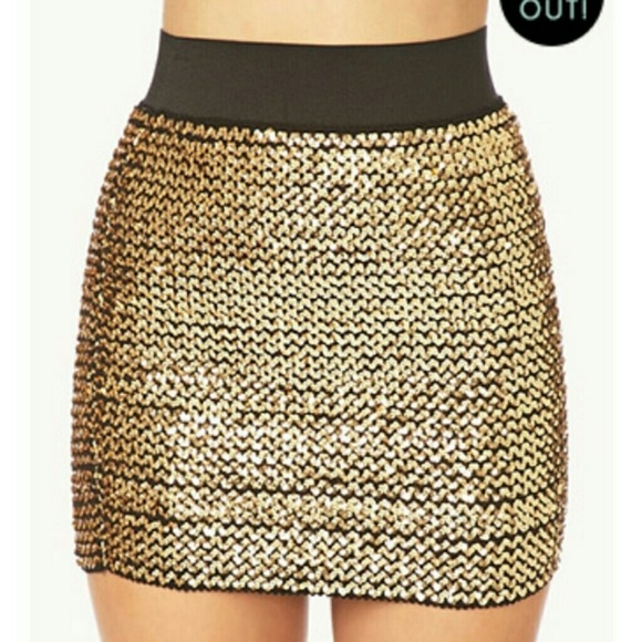 Gold sequin skirt - Picture 2 of 3