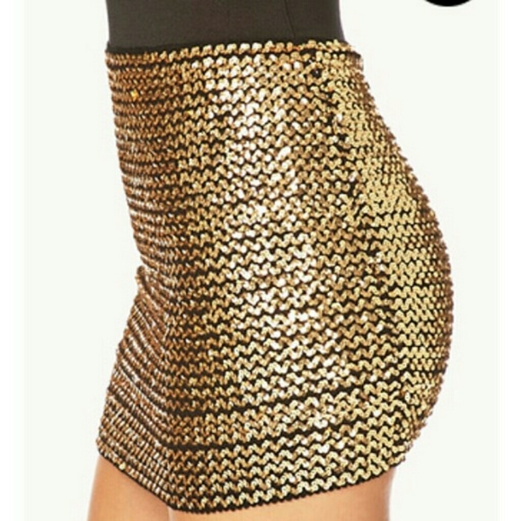 Gold sequin skirt - Picture 3 of 3