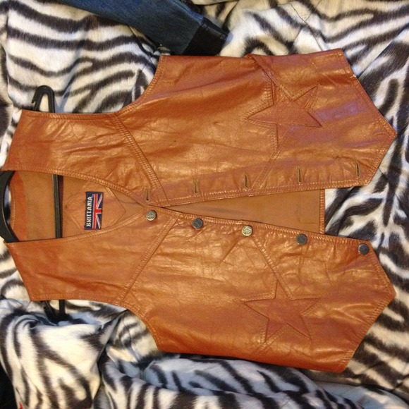 Leather stared vest