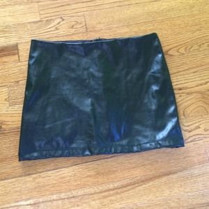 Black faux leather skirt