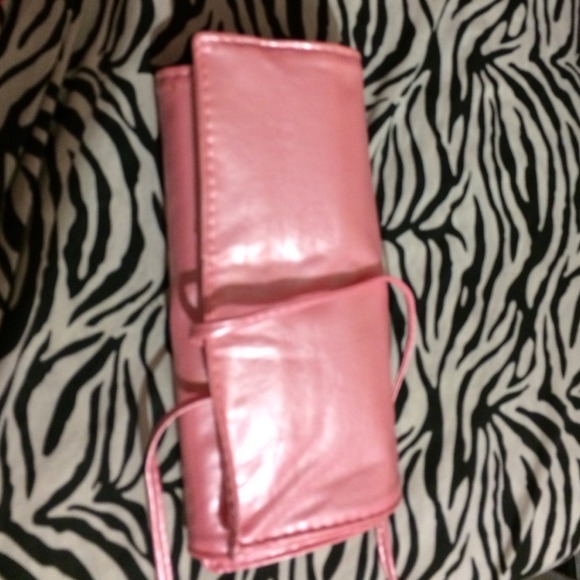 Pink makeup brush roll ..