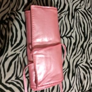 Pink makeup brush roll ..