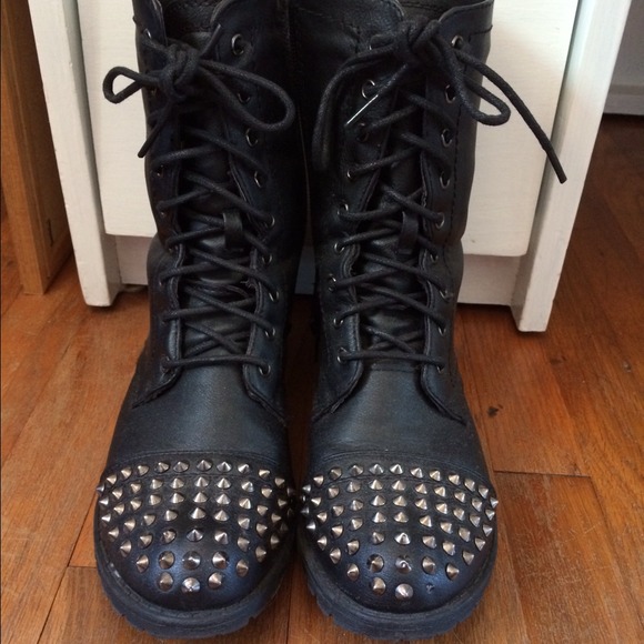 Studded combat boots