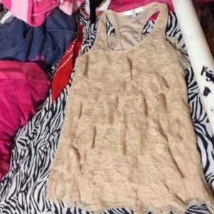 Nude floral lace forever 21 tank top