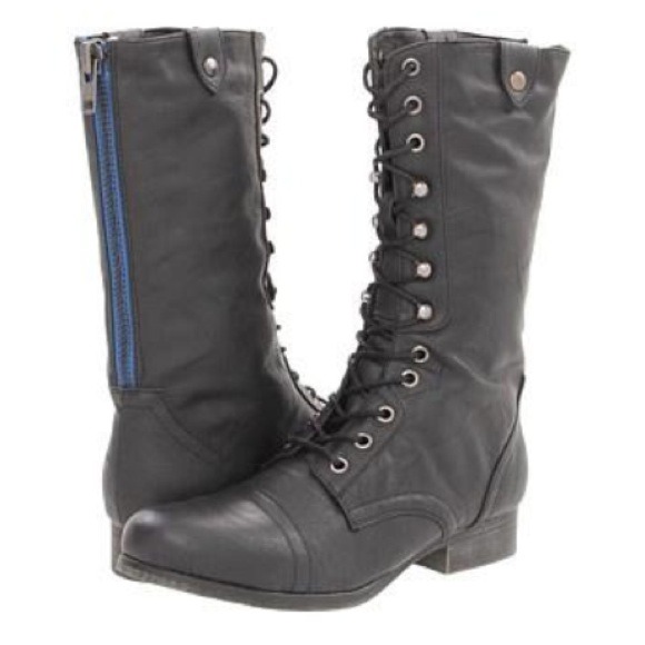 Madden Girl Combat Boot Black