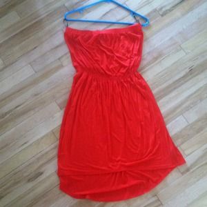 👰 Red Hi-Low sleeveless dress