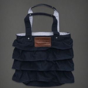 Flirty Ruffled ABERCROMBIE Tote Bag. Dark blue!