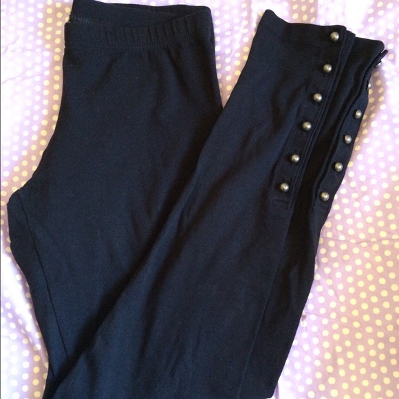 Black studded leggings