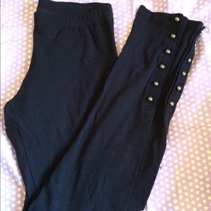 Black studded leggings