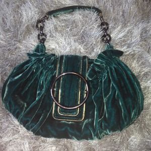 Emerald Green Velvet BCBG Max Azria Handbag
