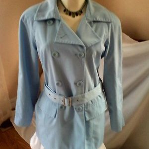 Baby blue trench coat, great condition