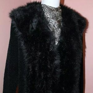 Faux fur sweater jacket