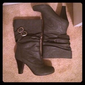 Gray Heel Boots