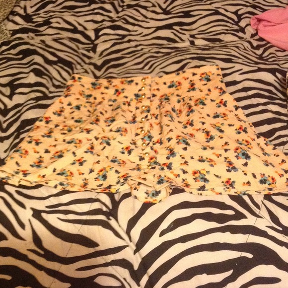 button up floral print skirt
