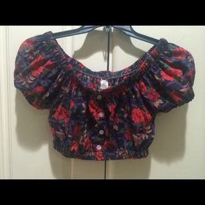 SOLD!!!urban renewal one of a kind flower crop top