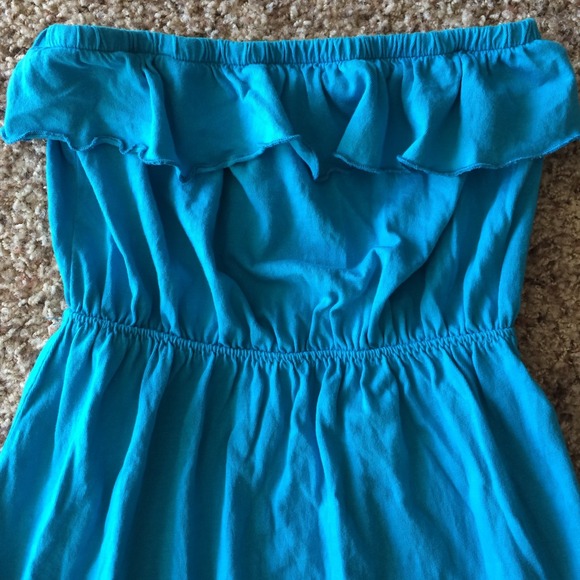 H&M Teal Strapless Summer Dress. - Picture 3 of 4