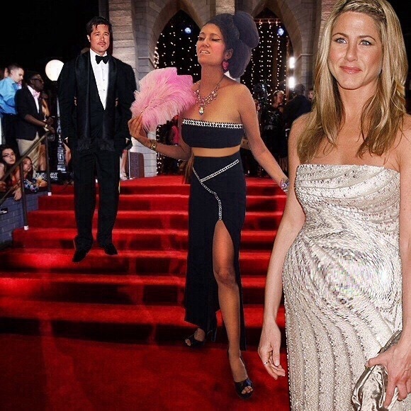 "Brad Pitt Is Looking At Me” Long Sparkle Skirt - Picture 4 of 5