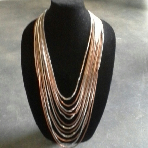 SOLD - Silver and bronze necklace