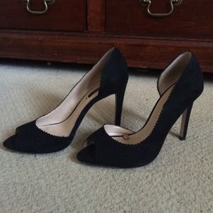 Zara basic black peep toe heels