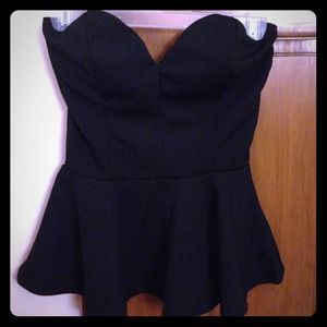 Deep Sweetheart Bustier Peplum Top