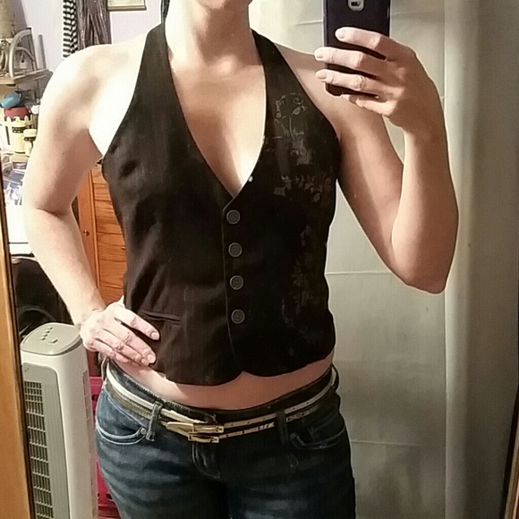 Tops - Silver and pewter embellished vest