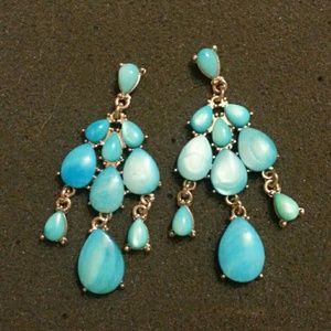 Blue Stone dangle post earrings