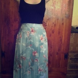 Baby Blue Floral Skirt