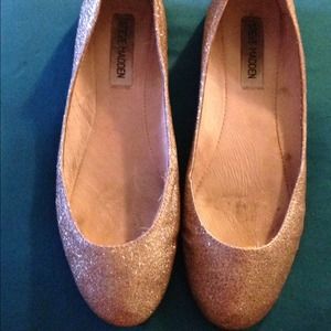 Steve Madden sparkling gold flats