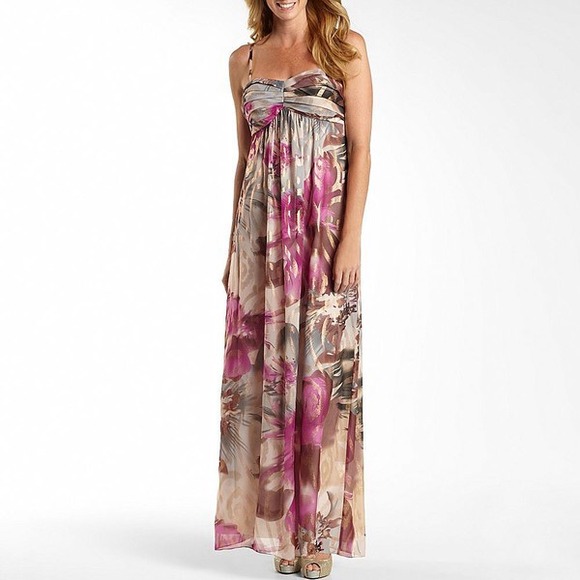 Robbie Bee Print Pleat-Front Maxi Dress