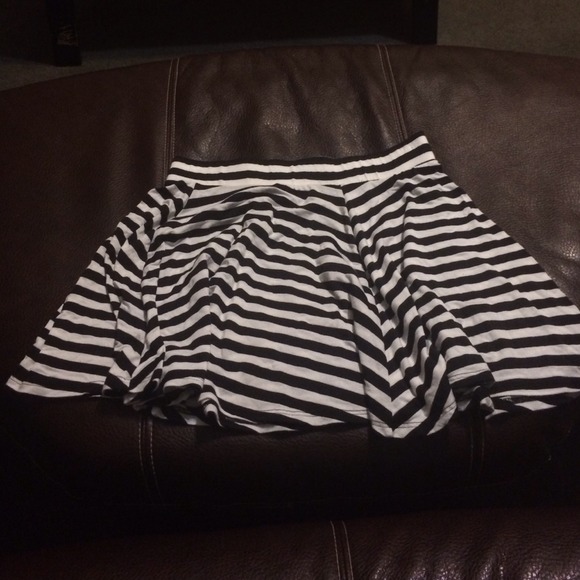 black and white striped skirt