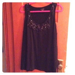 Fancy black tank top 2x