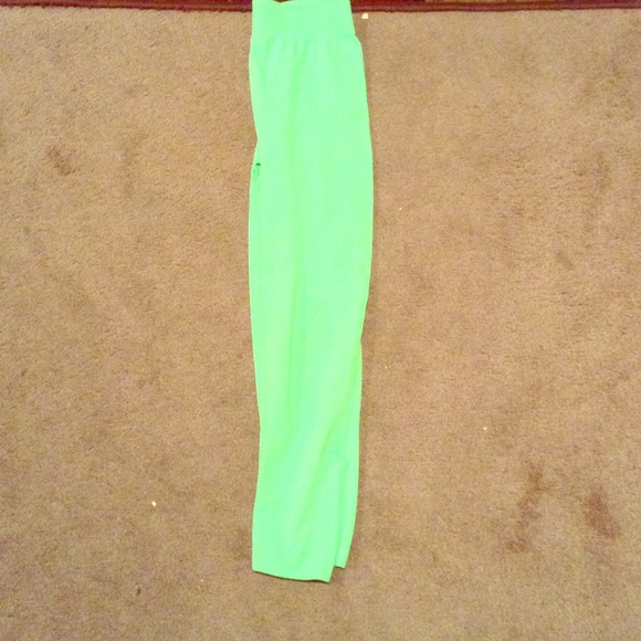 Bright green leggings