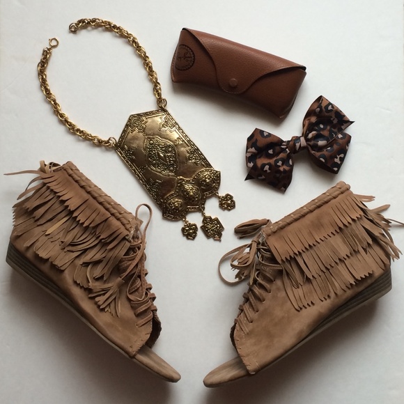 Carrini Shoes - NWOT*Fringe Sandals and NWOT*Jimmy Choo Sunglasses