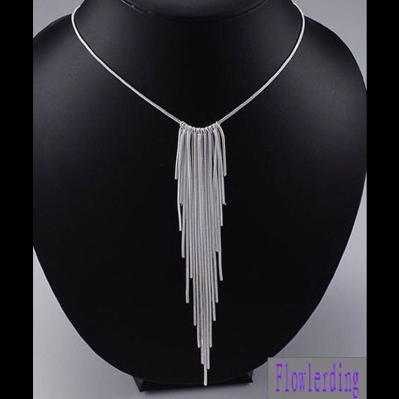 Sterling silver waterfall necklace @diamondlover