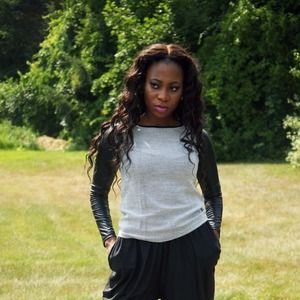 Leather sleeve shirt