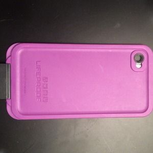 Purple lifeproof 4/4s case