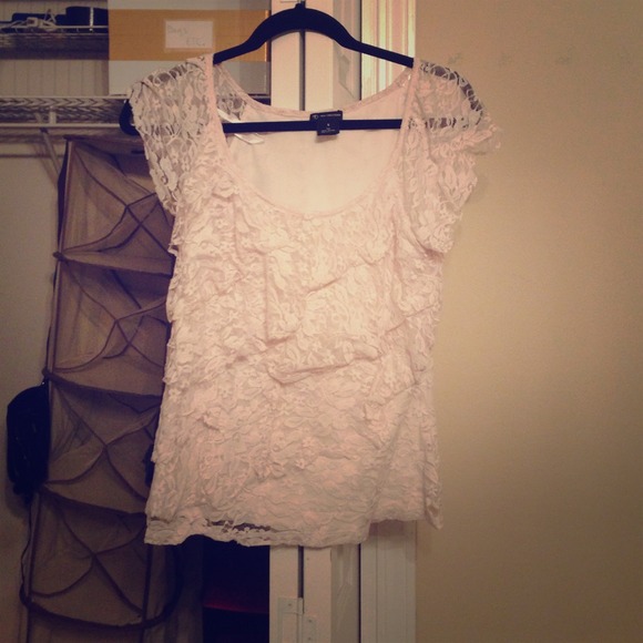 White lace shirt