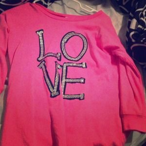 Sequin pink love sweater