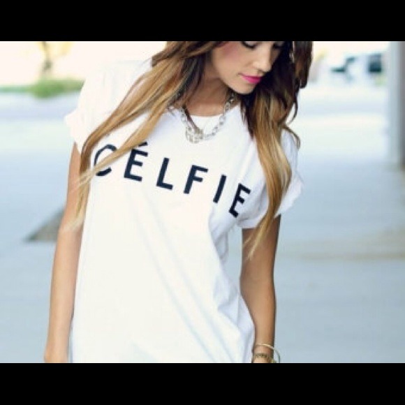 NEW White Celeb Style CELFIE T-Shirt💋 - Picture 2 of 2