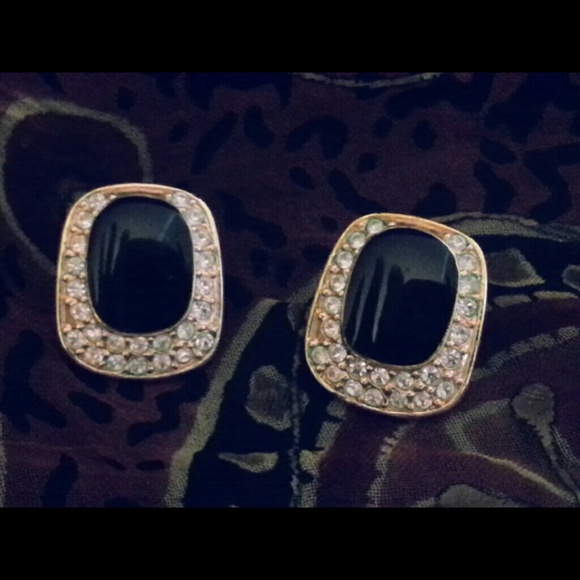 Classy Black and Gold Earrings - Picture 1 of 2
