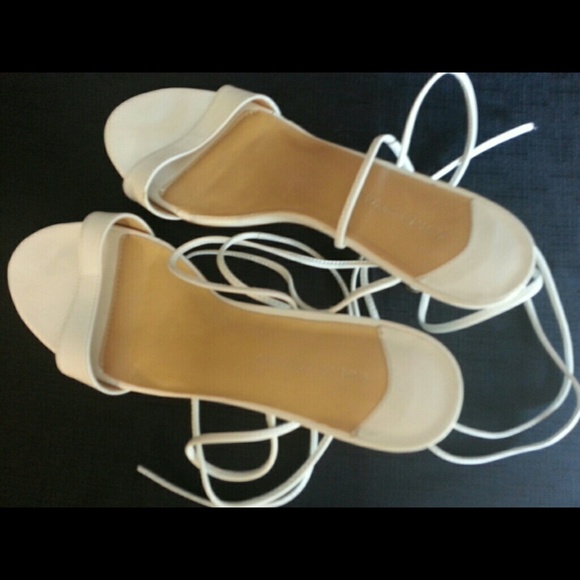 Colin Stuart White tie up sandals