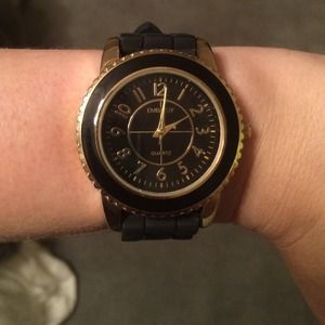 Silicon strap black watch